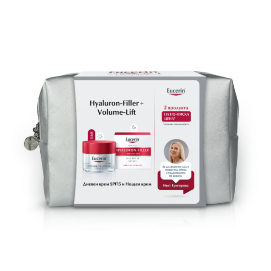 Eucerin  Hyaluron-Filler + Volume lift дневен крем суха кожа 50мл  + Volume lift  нощен крем 50мл