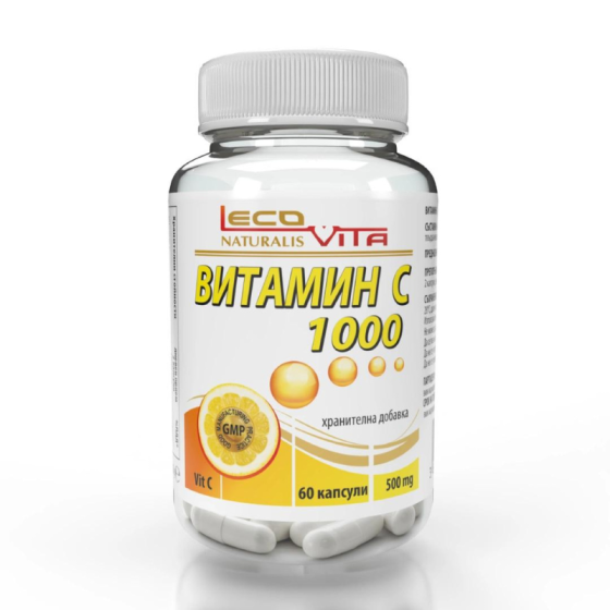 LecoVita ВИТАМИН C 1000 капсули 500mg х 60 /за силен имунитет/