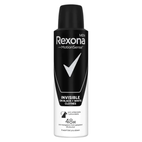 Rexona deo men invisible black+white дезодорант спрей 150мл