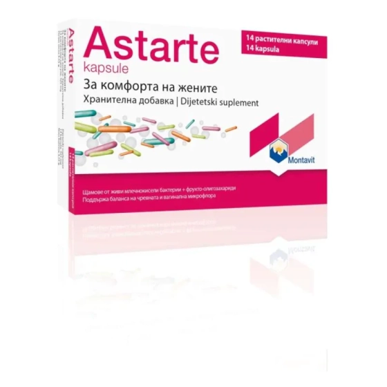Астарте капсули за баланса на чревната и вагинална микрофлора х14 Montavit