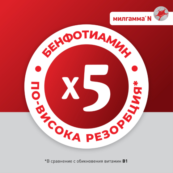 Милгамма N 40 мг/90 мг/250 мкг 20 капсули