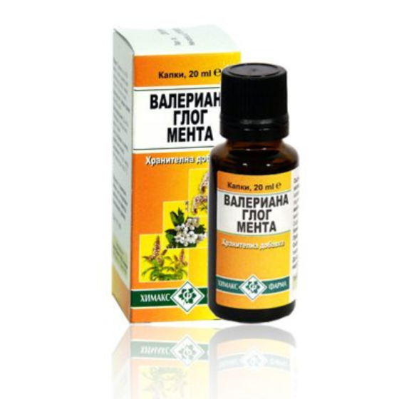 Валериана, глог, мента капки при стрес и напрежение 20мл Химакс