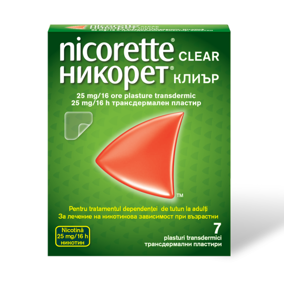 Никорет пластири за отказване на цигарите 25мг/16ч х7