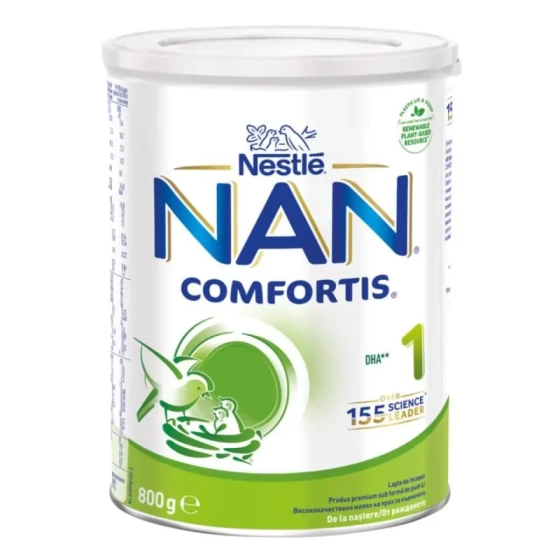 Nestle NAN Comfortis 1 Висококачествено обогатено мляко на прах за кърмачета 0+ месеца 800г
