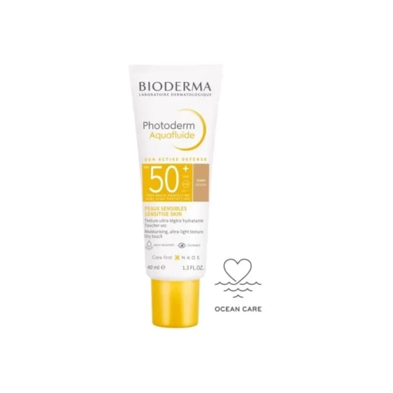 Bioderma Photoderm Aquafluid Слънцезащитен флуид за чувствителна кожа SPF50+ тъмен цвят 40 мл