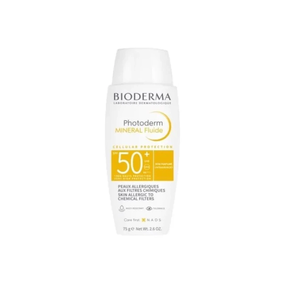 Bioderma Photoderm Mineral Слънцезащитен минералален флуид за нетолерантна кожа SPF50+ 75 гр