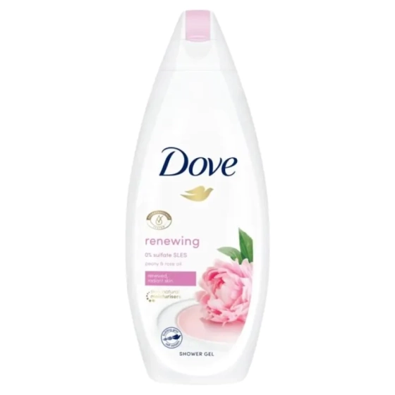 Dove Renewing Peony and Rose Oil Подхранващ душ-гел за тяло с екстракт от божур 250 мл