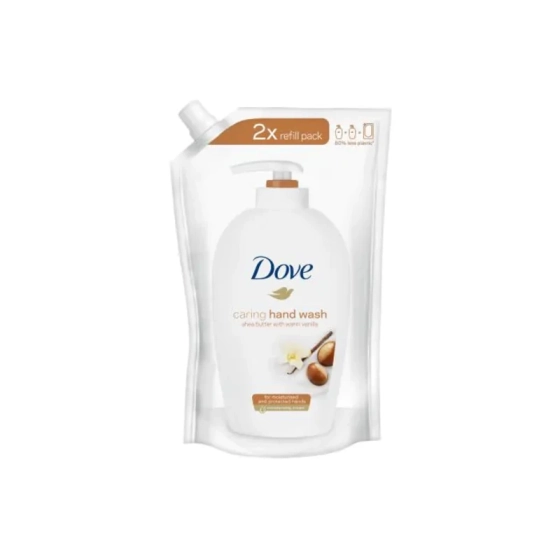 Dove Caring Hand Wash Течен сапун за ръце с масло от ший и ванилия - пълнител 500 мл