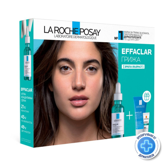 La Roche-Posay Effaclar серум 30мл+ Effaclar гел 50мл+ Anthelios SPF50+ 3мл 093411 Промо Комлект