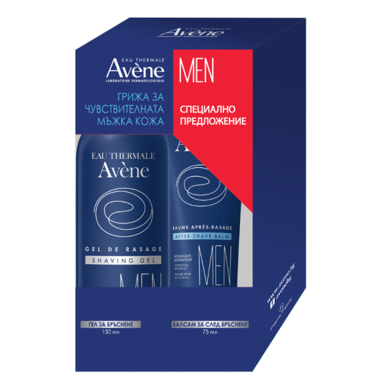 Avene гел за бръснене 150мл+балсам след бръснене 75мл