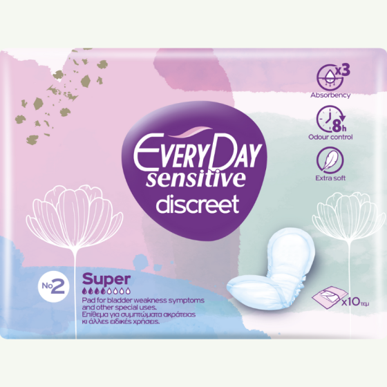 Everyday Sensitive Discreet Super Дамски превръзки за специална употреба x10 бр