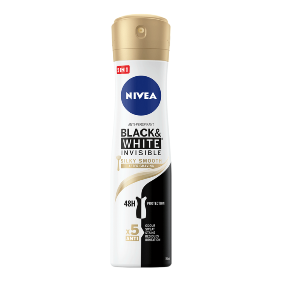Nivea дезодорант спрей дамски invisible on blacк&white silкy smooth 150мл