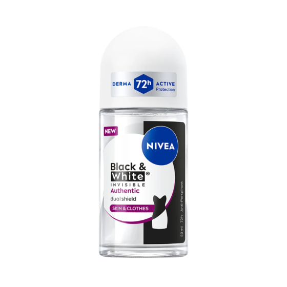 Nivea дезодорант рол-он дамски blacк&white fresh 50мл