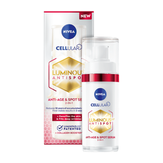 Nivea cellular luminous серум 2в1 срещу бръчки и петна от възрастта 30мл