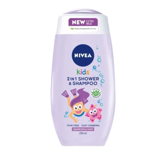 Nivea kids детски 3в1 душ-гел и шампоан за момичета 250мл