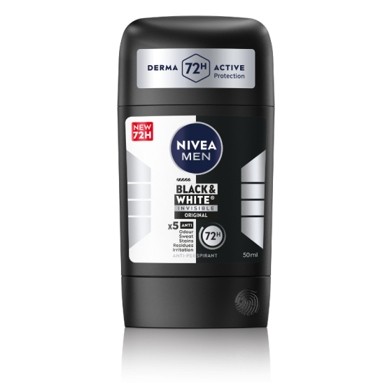 Nivea Men Black & White Invisible Fresh Дезодорант стик против изпотяване за мъже 50 мл