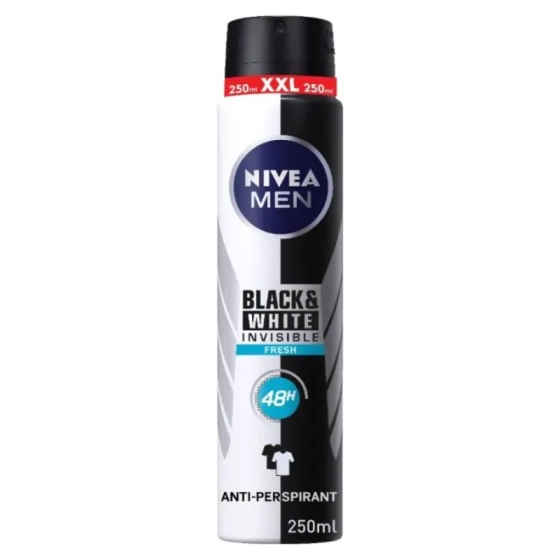 Nivea Men Deo Спрей мъжки Invisible on Black & White Fresh XL size 250мл