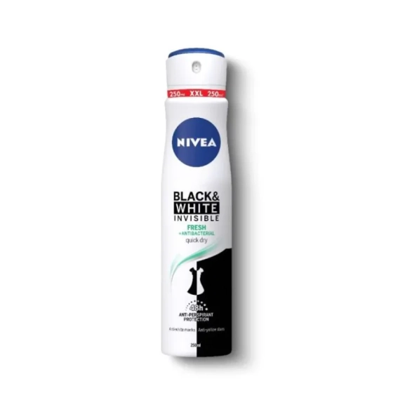 Nivea Deo Спрей дамски Invisible on Black & White Fresh XL size 250 мл
