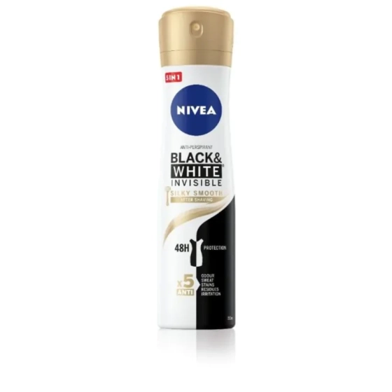 Nivea Black & White Invisible Silky Smooth Дезодорант спрей против изпотяване за жени 150 мл