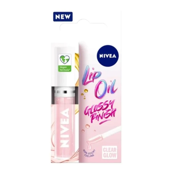 Nivea Clear Glow Lip Oil Гланц за устни с подхранващи масла 4.8 г
