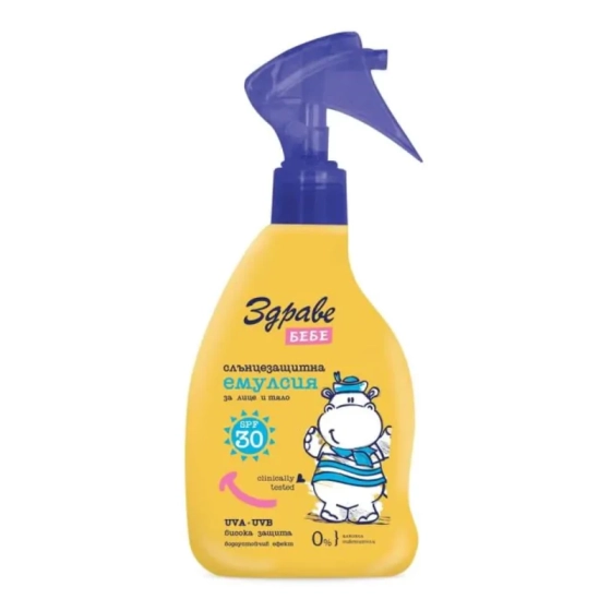 Здраве бебе Слънцезащитна емулсия за лице и тяло SPF30 150 мл