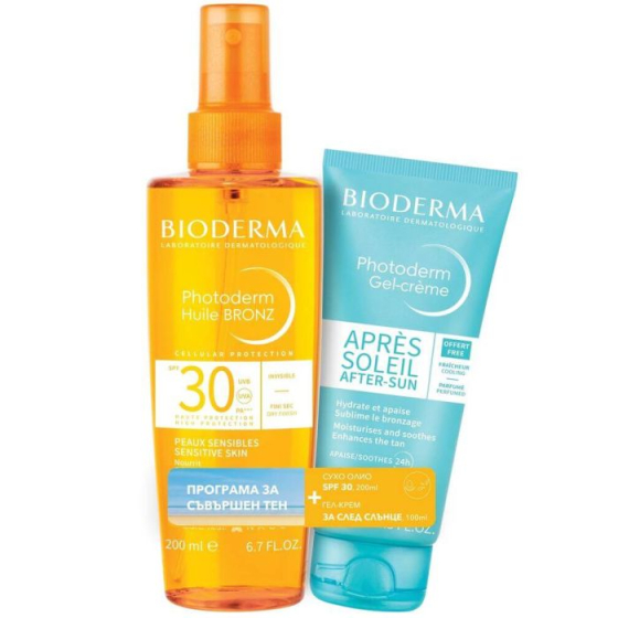 Bioderma Photoderm Bronz Сл. спрей SPF30 200 мл + Apres-Soleil Мляко за след слънце 100 мл Комплект