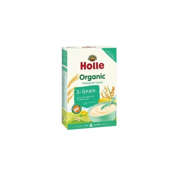 Holle Био пълнозърнеста каша 3 вида зърна 6+ месеца 250г
