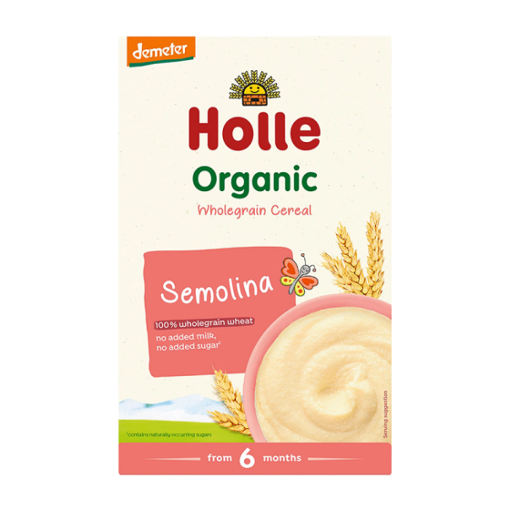 Holle Био пълнозърнеста каша с грис 6+ месеца 250г