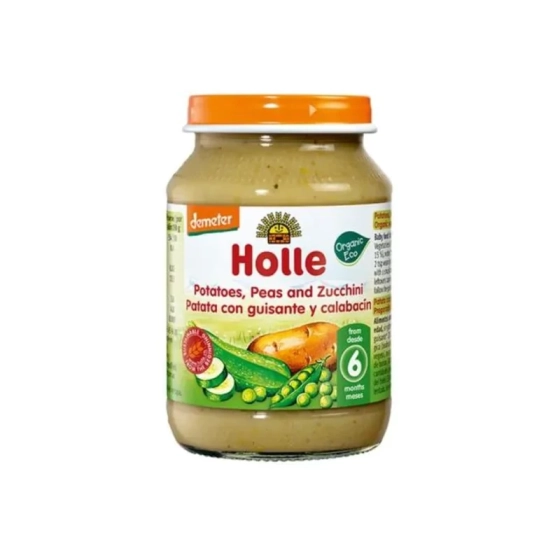 Holle Био пюре с картоф, грах и тиквичка 6+ месеца 190г
