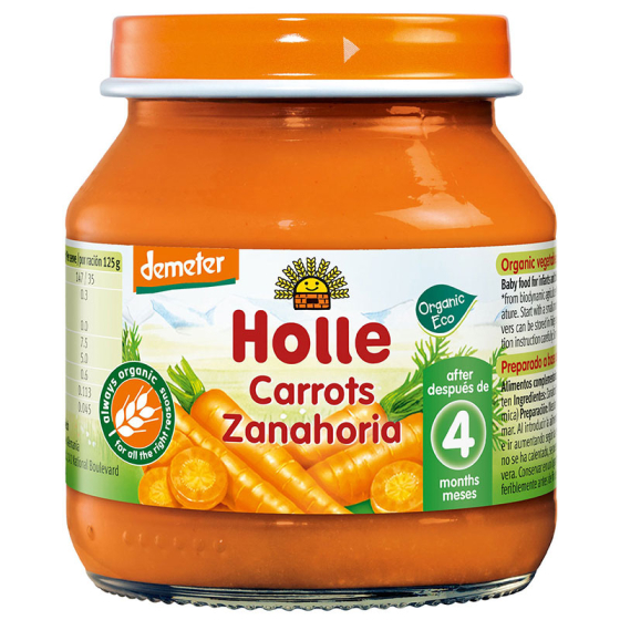 Holle Био пюре с морков 4+ месеца 125г