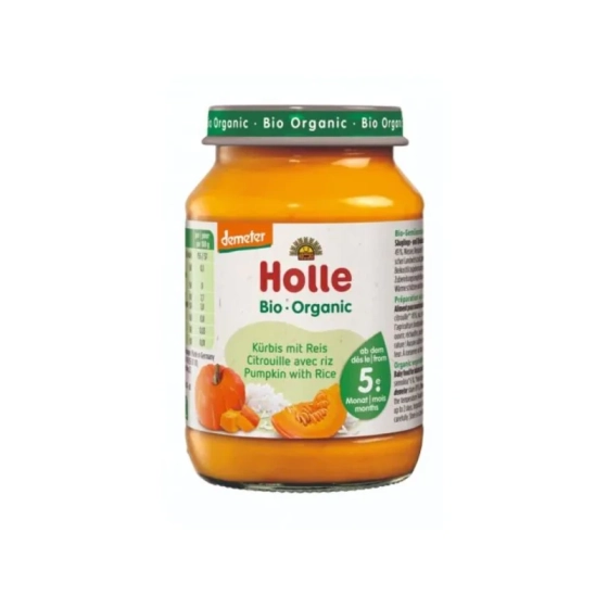 Holle Био пюре тиква с ориз 5+ месеца 190г