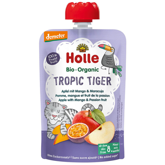 Holle Био пюре пауч с ябълка, манго и маракуя 8+ месеца 100г