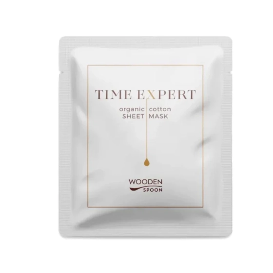 Wooden spoon Натурална подхранваща шийт маска за лице от органичен памук Time Expert 15г