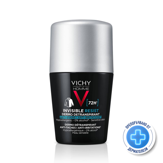 Vichy Homme дезодорант рол-он против изпотяване и раздразнения за мъже 72 часа 50мл 894234