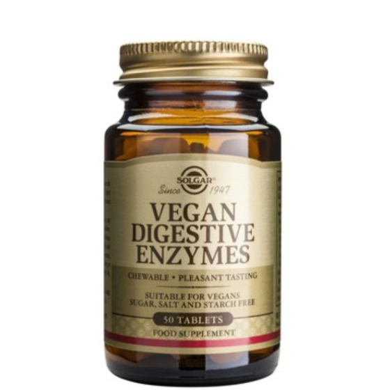 Solgar Веган храносмилателни ензими 50 дъвчащи таблетки