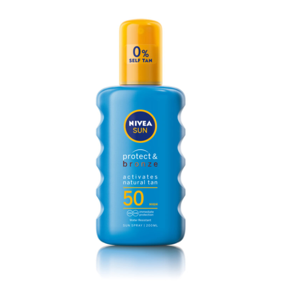 Nivea sun protect&bronze спрей spf50+ 200мл