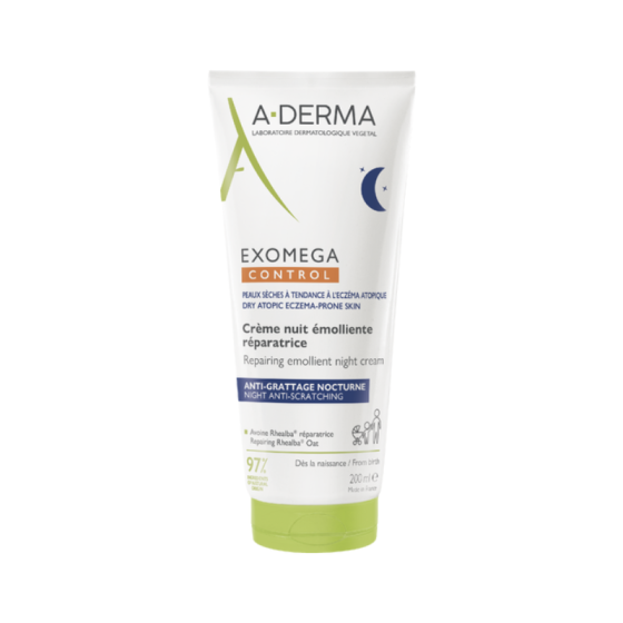 A-derma Exomega Control Емолиентен възстановяващ нощен крем 200мл