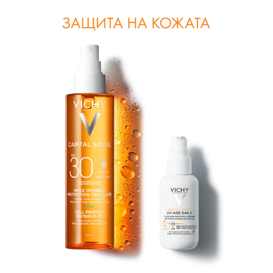 Vichy Soleil Cell protect Масло за лице, тяло и коса SPF30 200мл