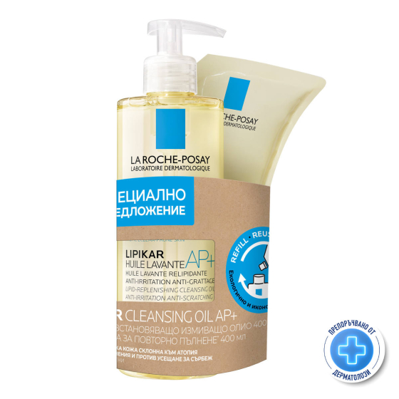 Комплект La Roche-Posay Lipikar Huile Lavante AP+ Измиващо олио 400мл + рефил 400мл 708382