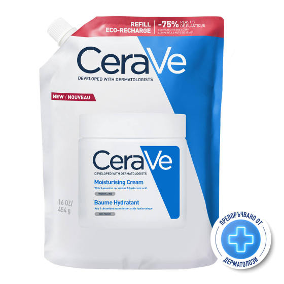Cerave хидратиращ крем за лице и тяло, суха към много суха кожа 454г рефил 905626