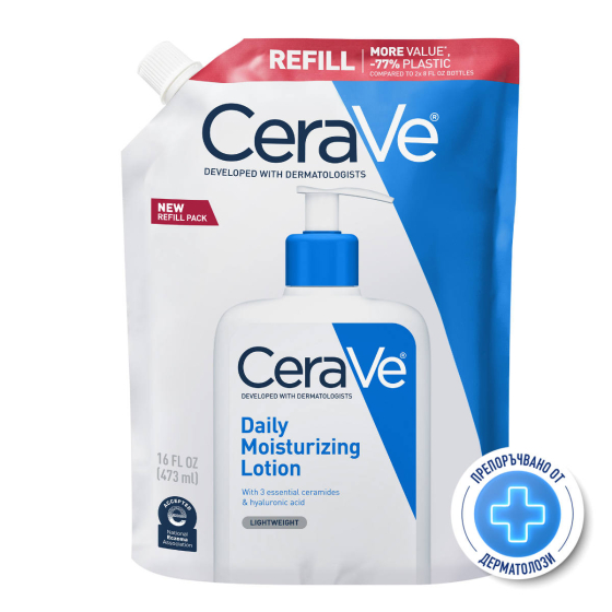 Cerave хидратиращ лосион за лице и тяло, суха към много суха кожа 473мл рефил 905633