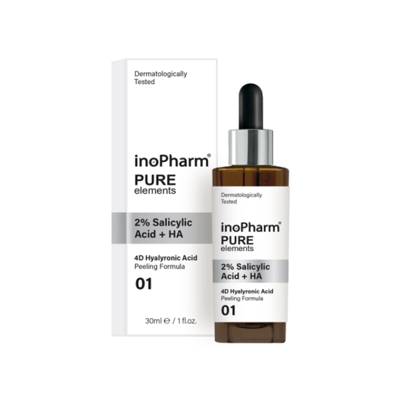 InoPharm Pure elements Пилинг за лице с 2% салицилова киселина и хиалуронова киселина 30мл