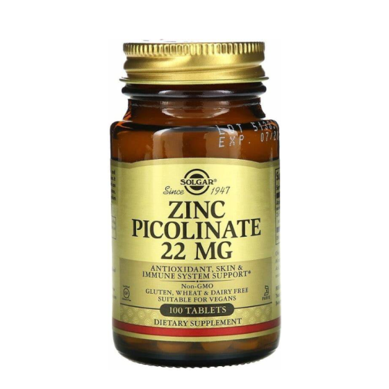 Solgar Цинк Пиколинат 22мг 100 таблетки