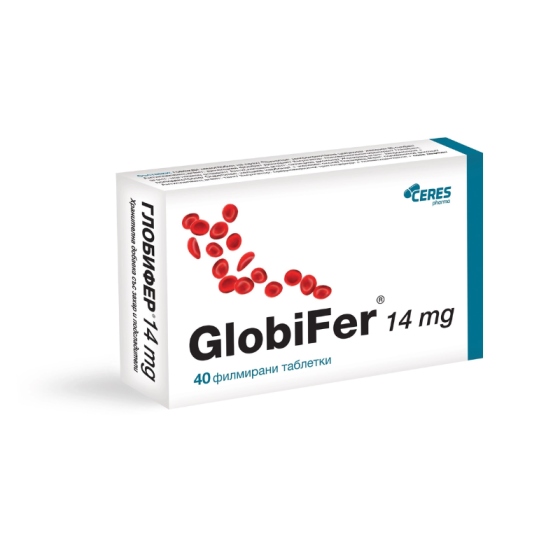 GlobiFer 14мг Желязо за възрастни 40 таблетки