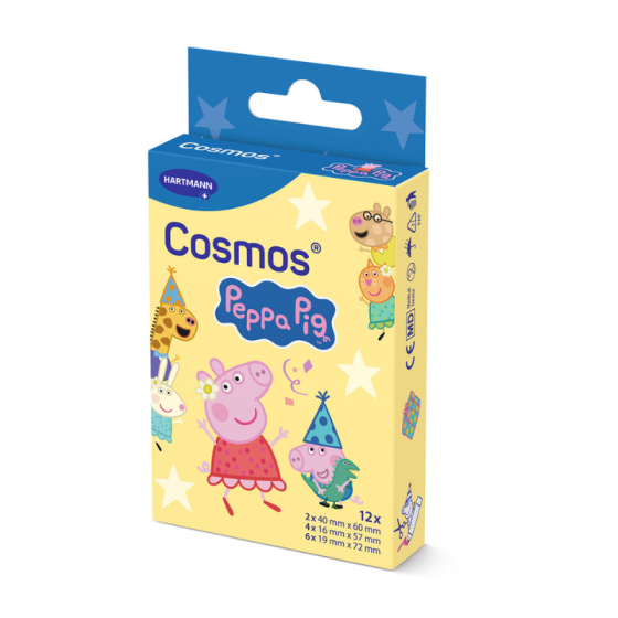 Cosmos Peppa Pig Детски пластир 3 размера 12 броя 535319 Hartmann