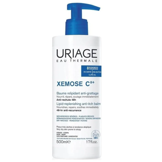 Uriage Xemose C8+ успокояващ олио-балсам за суха и много суха кожа 500мл