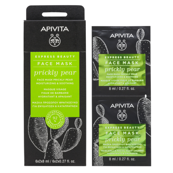 Apivita Express Beauty Маска с кактус 6х2 броя Годен до: 30.9.2026 г.