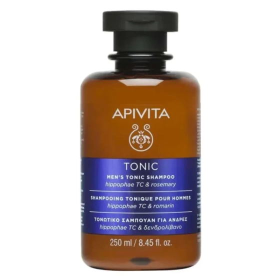 Apivita men’s tonic shampoo тоник-шампоан за мъже с hippophae tc и розмарин за тънка коса 250ml