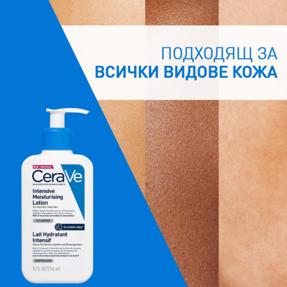 CeraVe Интензивен хидратиращ лосион с Хидроурея 5% за лице и тяло 473мл
