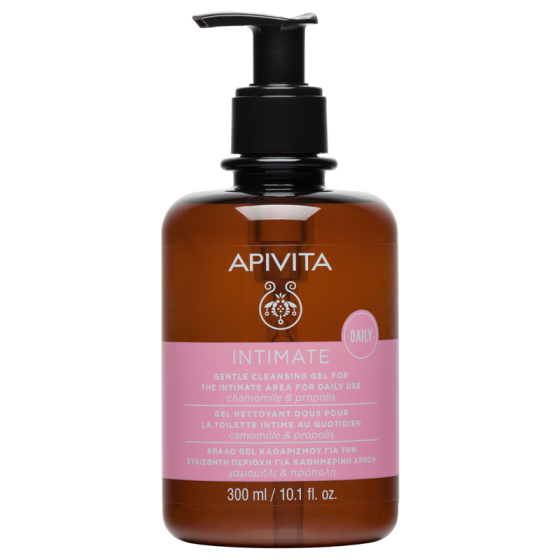 Apivita intimate нежен почистващ гел за интимната зона с лайка и прополис 300ml